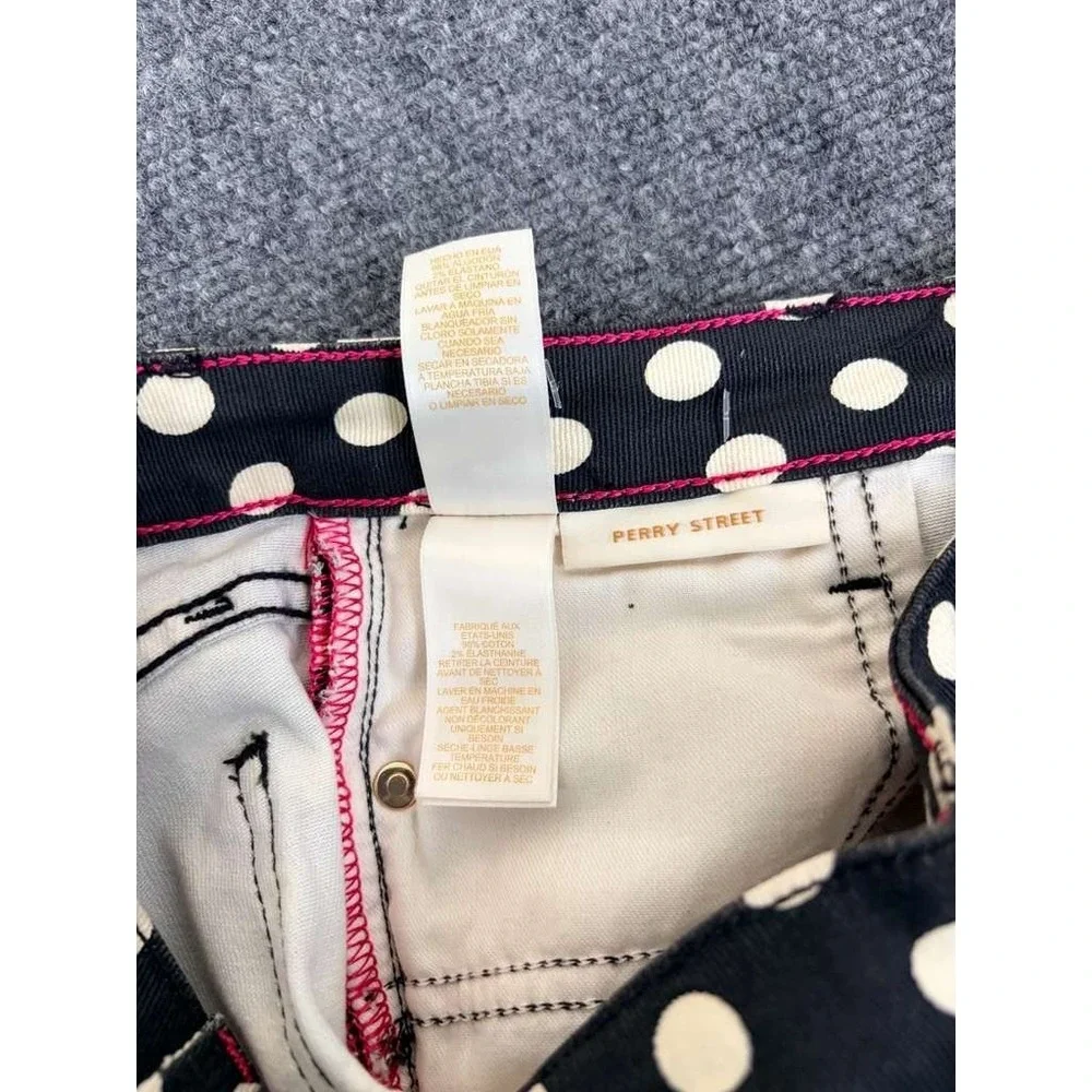 Kate‎ Spade Perry Street Black White Prep Looky Jeans 24 Polka Dot USA Made